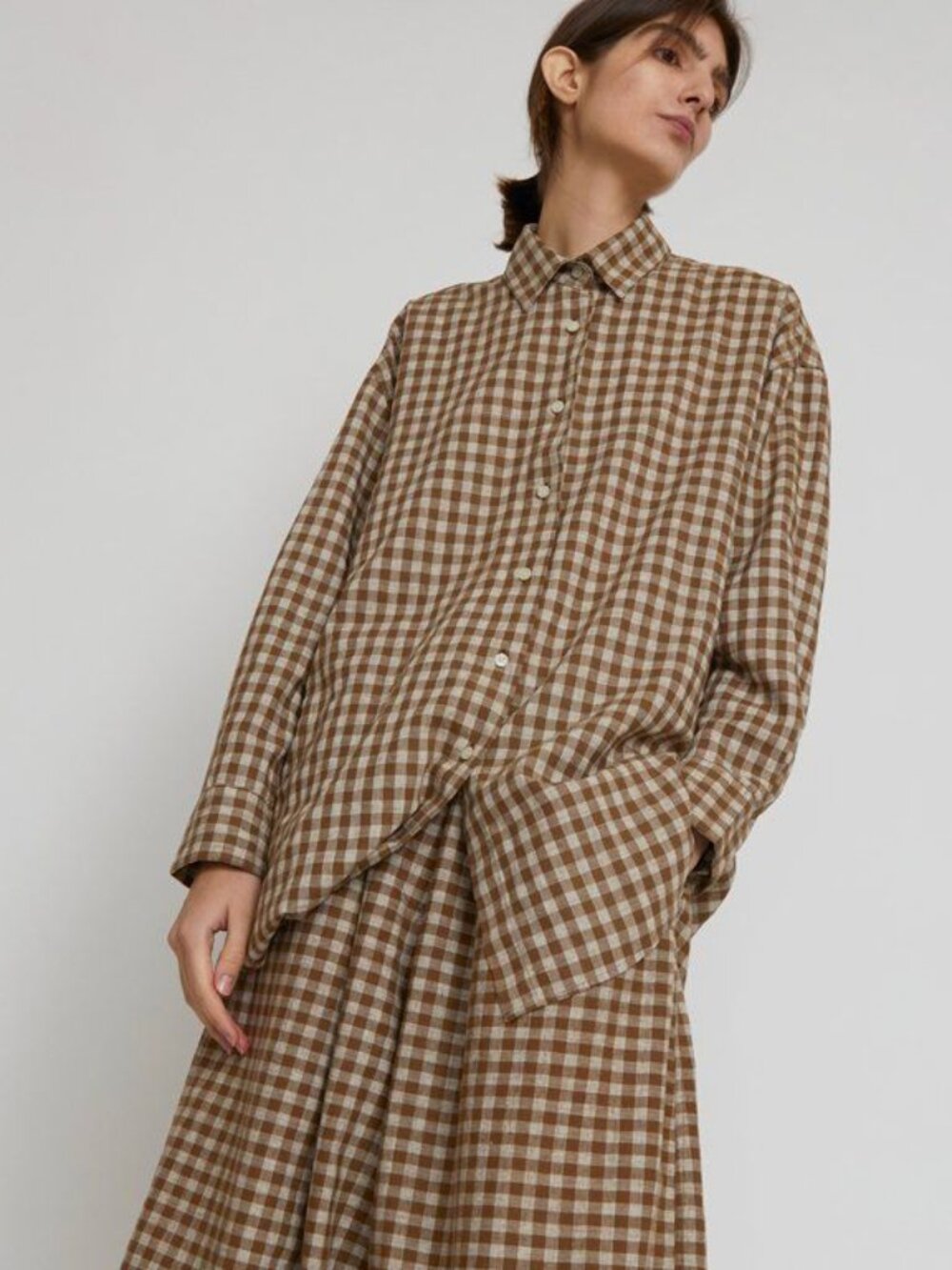 Monica Cordera Checkered Shirt Breen - OS